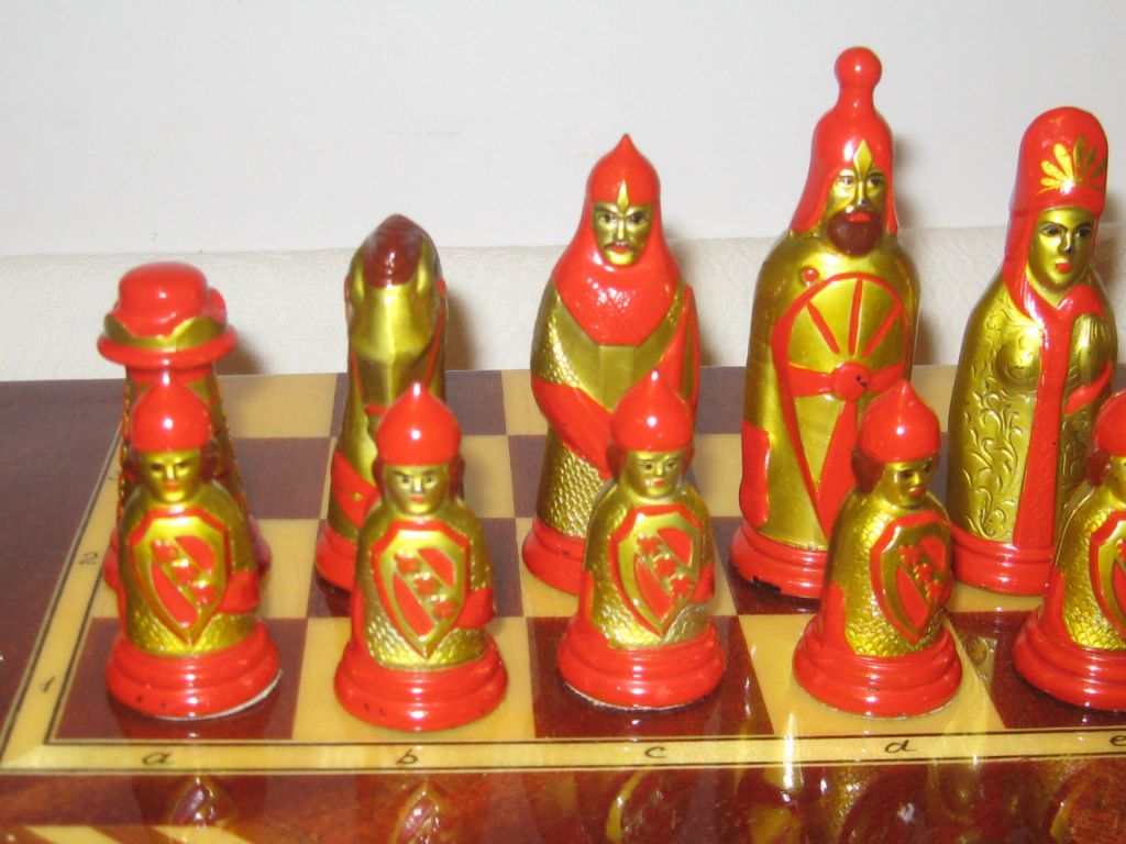 Шахматы ручная работа роспись интарсия про-во СССР - фото фото фото 3