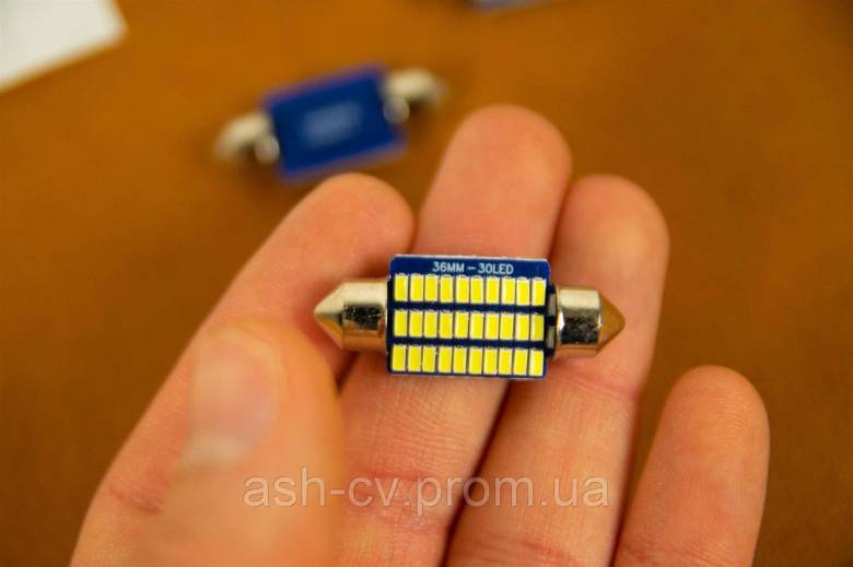 Лампочка, автомобільна, LED, C5W, 1шт, 36мм, 30 LED, CANBUS - фото фото фото 2