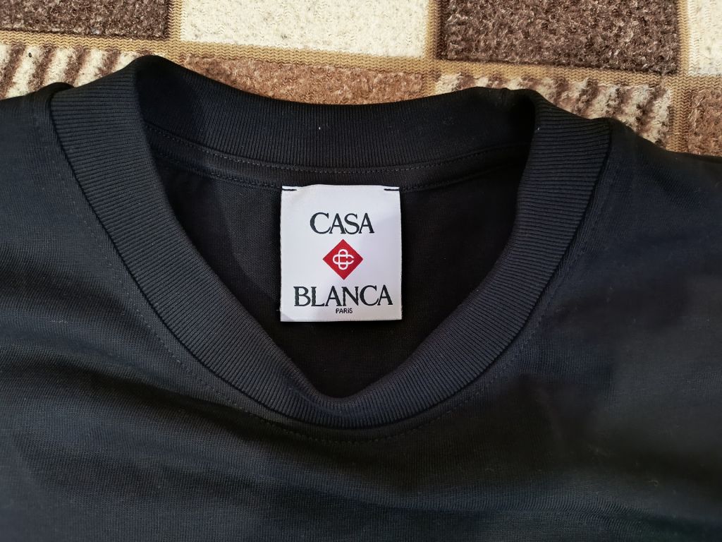 Футболка Casablanca Diamond Column Logo Black T-Shirt - фото фото фото 1