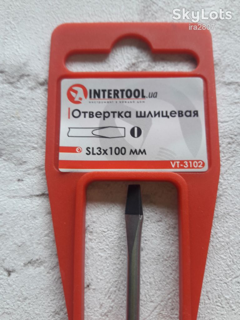 Викрутка шліцева SL3 * 100 мм INTERTOOL VT-3102 - фото фото фото 1
