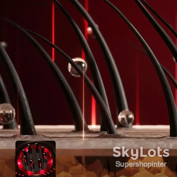 Массажная расческа для кожи головы с LED-подсветкой и подачей масла TV-SH-05/XC-901 Синий - фото фото фото 7