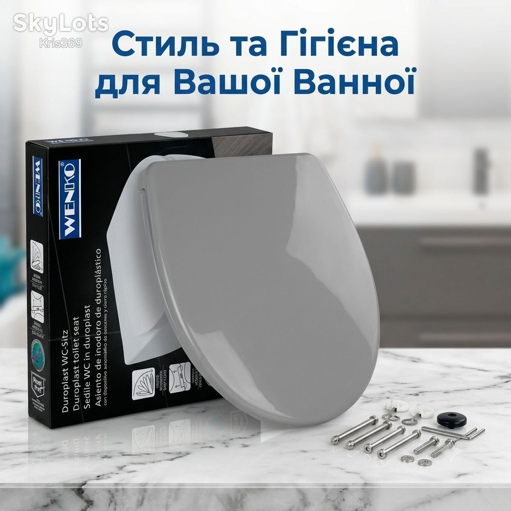 Сидіння для унітазу Wenko з мікроліфтом  (Duroplast) - фото фото фото 0
