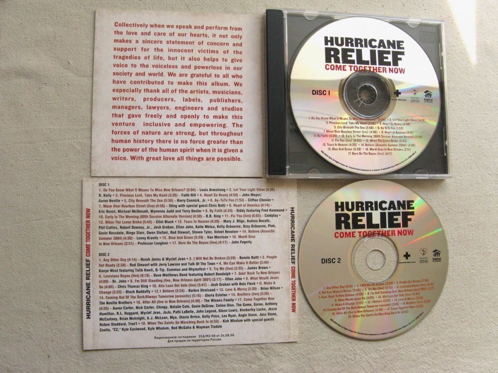 CD Джаз. Hurricane Relief. Come Together Now. 2CD. 2005. - фото фото фото 2