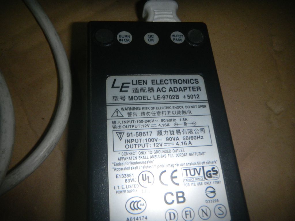 блок питания  Lien Electronics AC Power Adapter 12V 4.16A  LE-9702B - фото фото фото 3