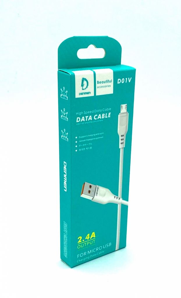 Дата кабель DENMEN D01V Micro USB Белый - фото фото фото 0