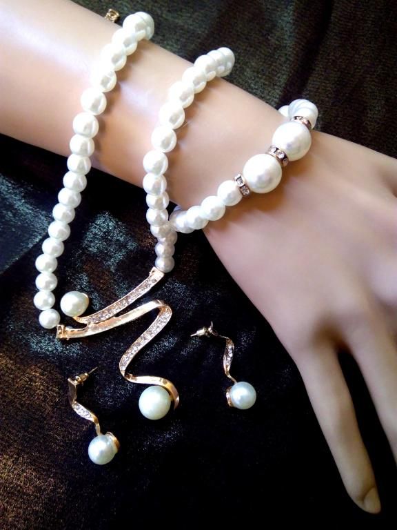 Комплект под жемчуг Fashion Jewelry, колье, браслет, серьги - фото фото фото 7