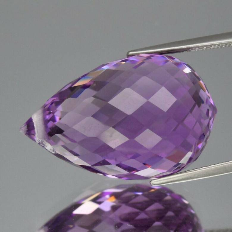 Аметист бриолет  24.35ct    21.5x14.2mm - фото фото фото 0