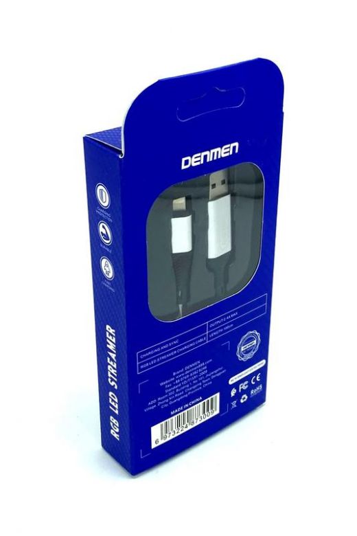 USB кабель, що світиться DENMEN D25L 2.4A RGB LED Lightning - фото фото фото 1