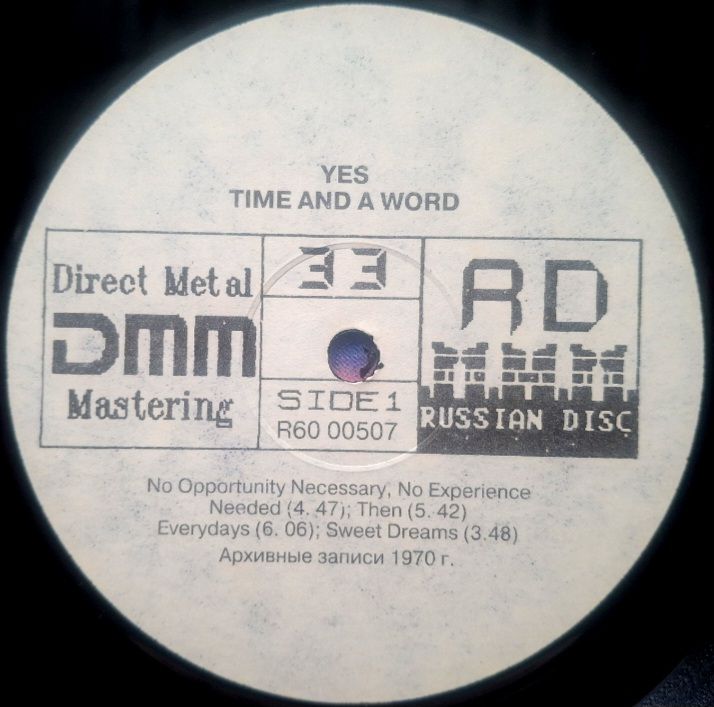 Yes - Time And A Word - 1970.  (LP). 12. Vinyl. Пластинка. - фото фото фото 2
