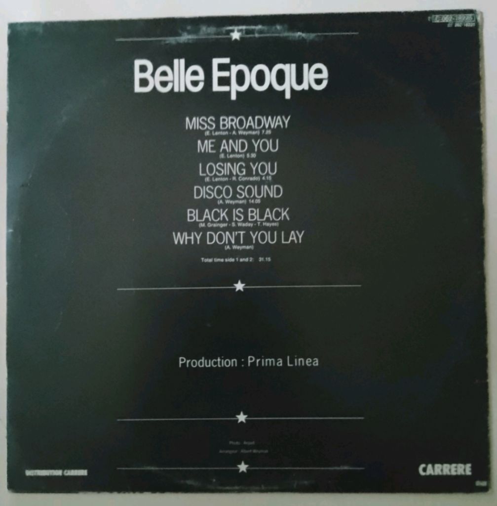 Belle Epoque - Miss Broadway - 1977.   (LP). 12. Vinyl. Пластинка. Sweden. - фото фото фото 1