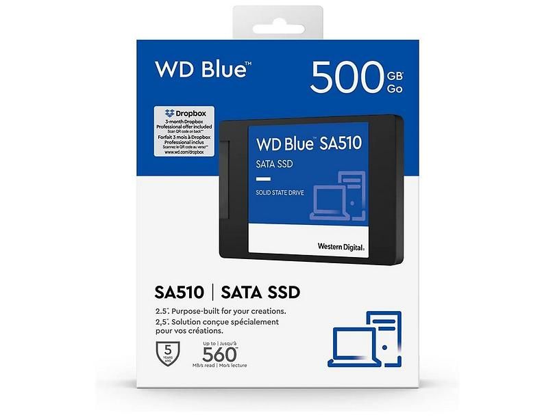 SSD накопитель WD Blue SA510 500Gb     (WDS500G3B0A-00AXR0) - фото фото фото 1