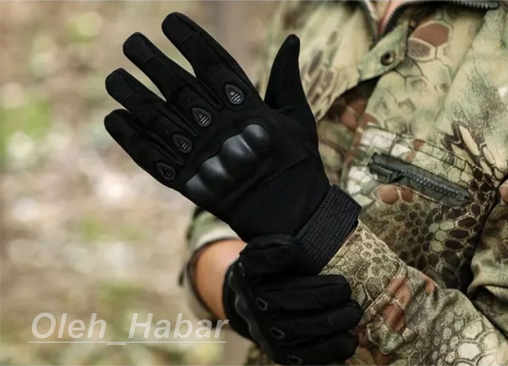 Рукавиці тактичні повнопалі з кісточками. Колір чорний  (розмір L)  (1470) - фото фото фото 4