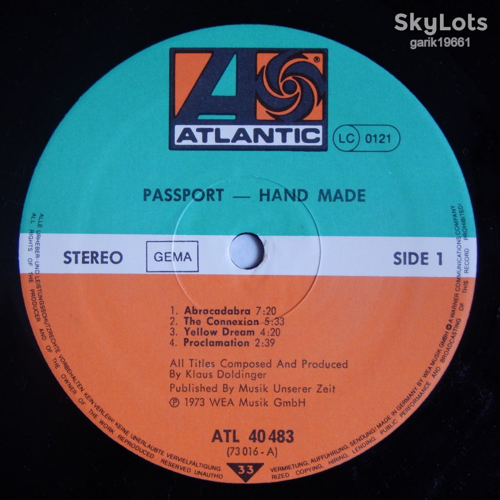 Passport – Hand Made  (Atlantic ‎– ATL 40 483, Germany) EX+/EX+ - фото фото фото 2