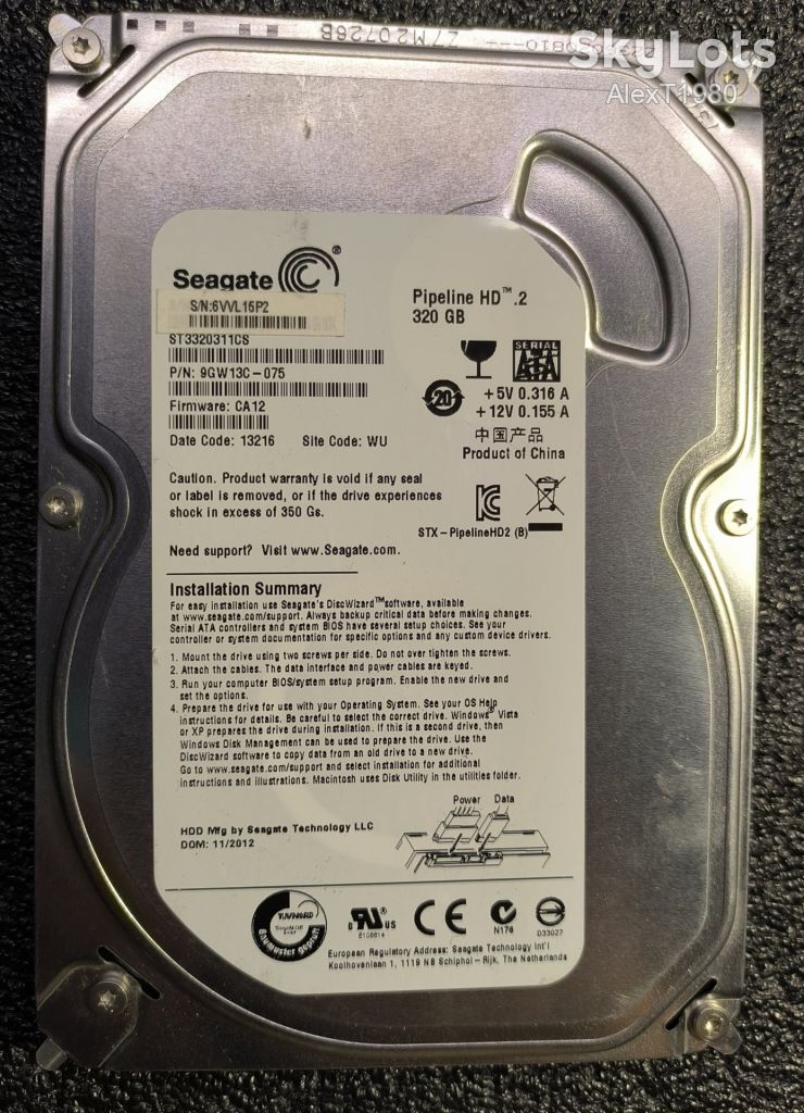 Жорсткий диск SATA 3.5" 320GB Seagate Pipeline HD.2  (ST3320311CS) б/в - фото фото фото 0