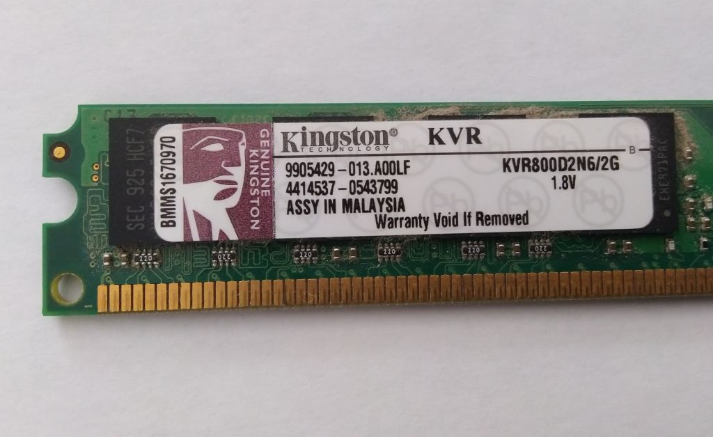 Kingston DDR2 2Gb  PC6400          ( 800MHz ) KVR800D2N6/2G - фото фото фото 1