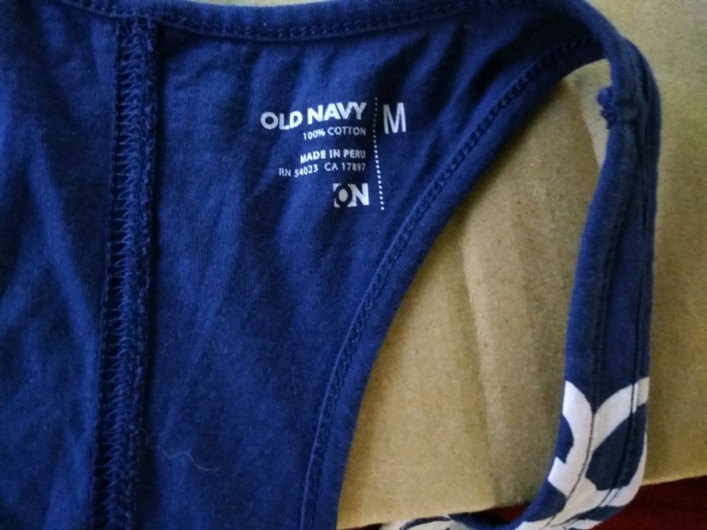 Майка M Old Navy синяя с белым узором - фото фото фото 4