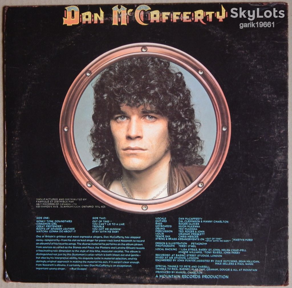 Dan McCafferty – Dan McCafferty  (A&amp;M Records – SP-4553, Canada) EX/NM- - фото фото фото 1