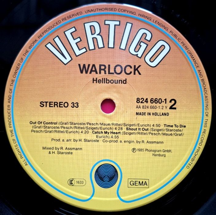 Warlock, Doro Pesch - Hellbound - 1985.  (LP). 12. Vinyl. Пластинка. Germany. - фото фото фото 5