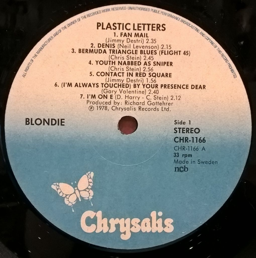 Blondie - Plastic Letters - 1977.   (LP). 12. Vinyl. Пластинка. Sweden - фото фото фото 2