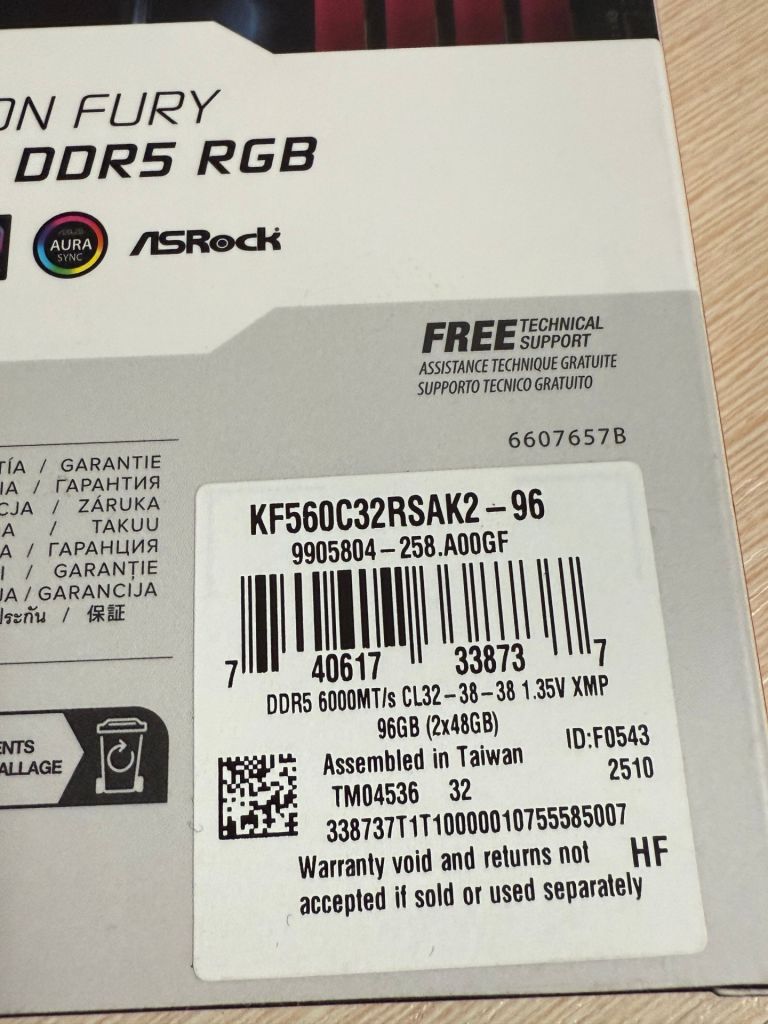 Оперативна пам’ять Kingston FURY DDR5-6000 96Gb PC5-48000    (Kit of 2x48Gb) Renegade RGB    (KF560C32RSAK2-96) - фото фото фото 4