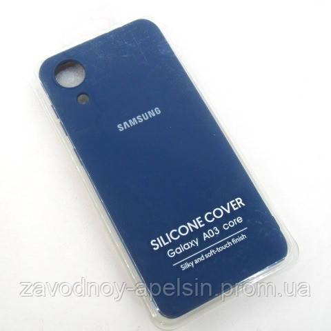 Samsung A03 Core A032 Чехол силиконовый Silicone Cover (синий) - фото фото фото 1