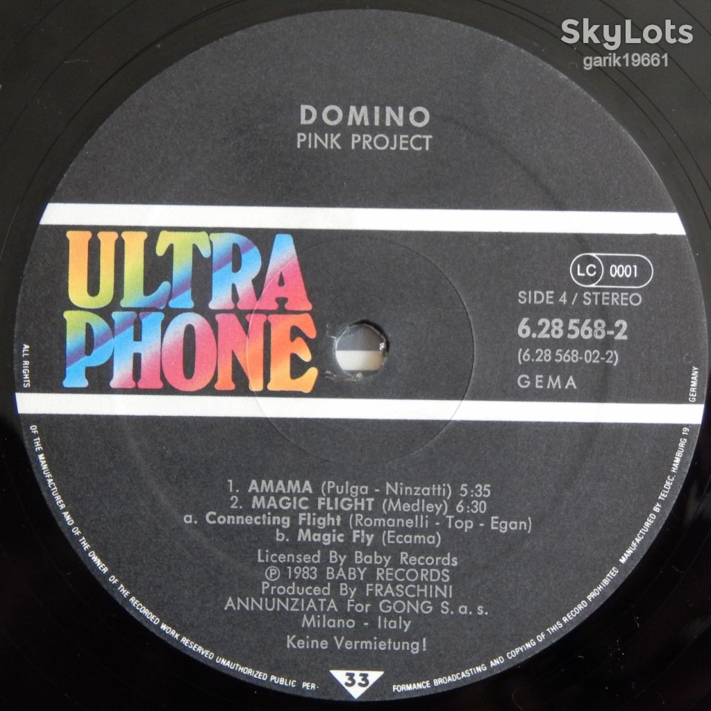 Pink Project – Domino  (Ultraphone – 6.28568 DW, Germany) inserts EX+/NM-/NM- - фото фото фото 6