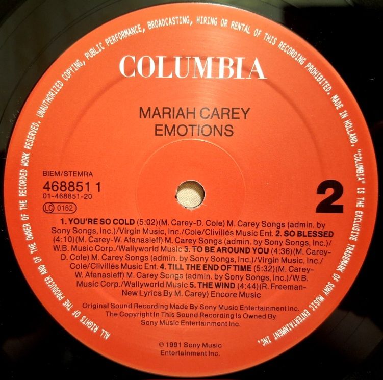 Mariah Carey - Emotions - 1991.  (LP). 12. Vinyl. Пластинка. Holland. - фото фото фото 5