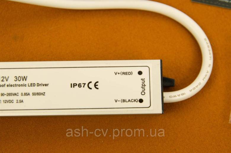 Блок живлення, драйвер, для, LED, стрічок, 12V, 2.5A, 30W, Waterproof, IP67 - фото фото фото 2