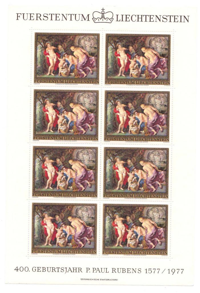 ZM Лихтенштейн 1977 г MNH  - Рубенс - 3 м/л - 2а скана - фото фото фото 1