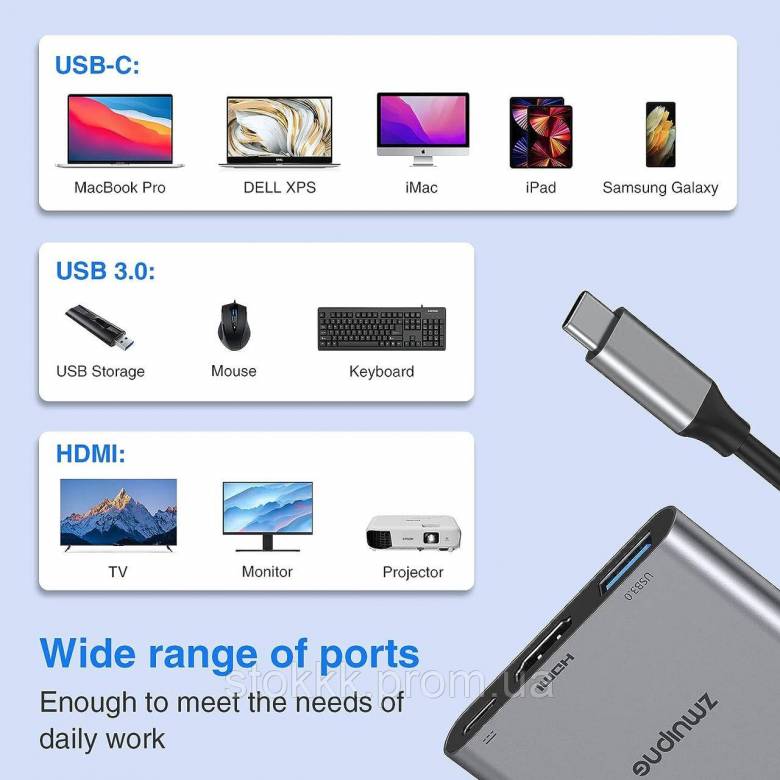Адаптер USB C-HDMI USB PD 60Вт Уценка - фото фото фото 1