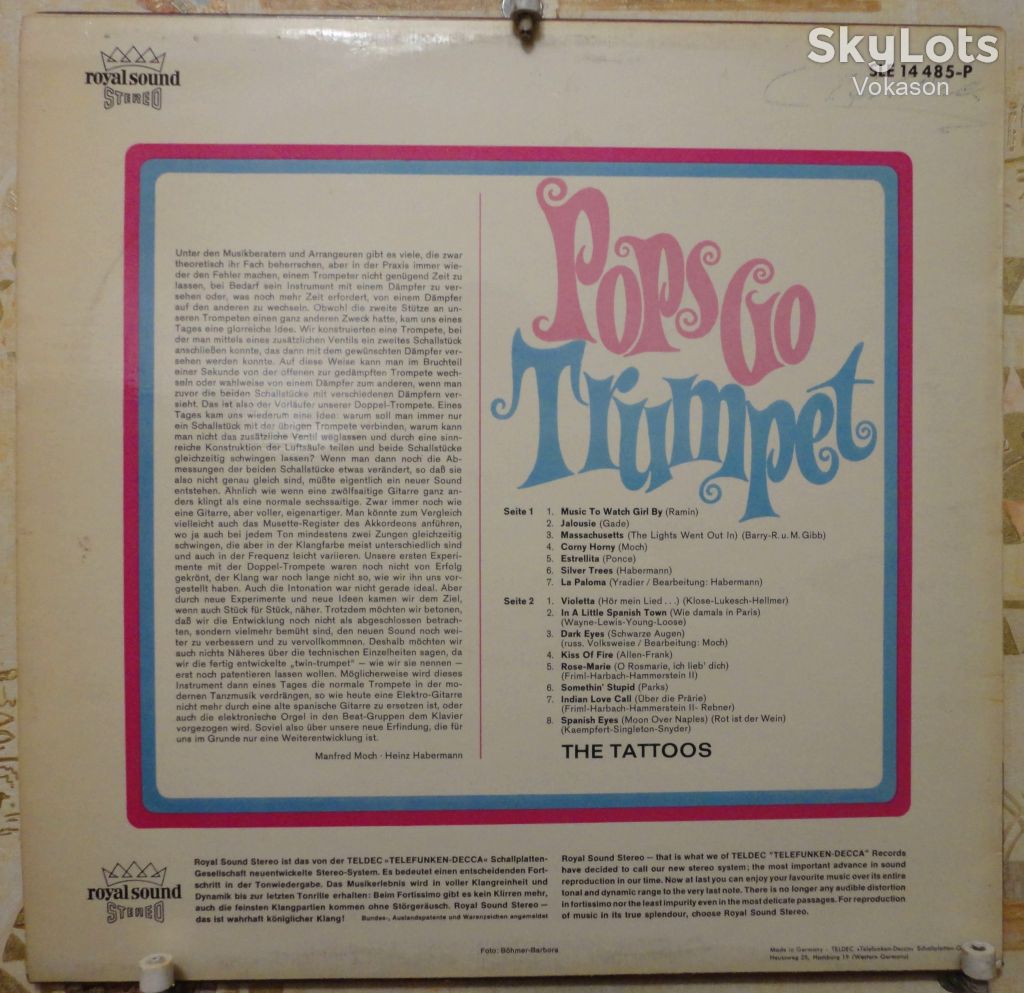 The Tattoos - Pops Go Trumpet NM-/VG+  глянец - фото фото фото 1