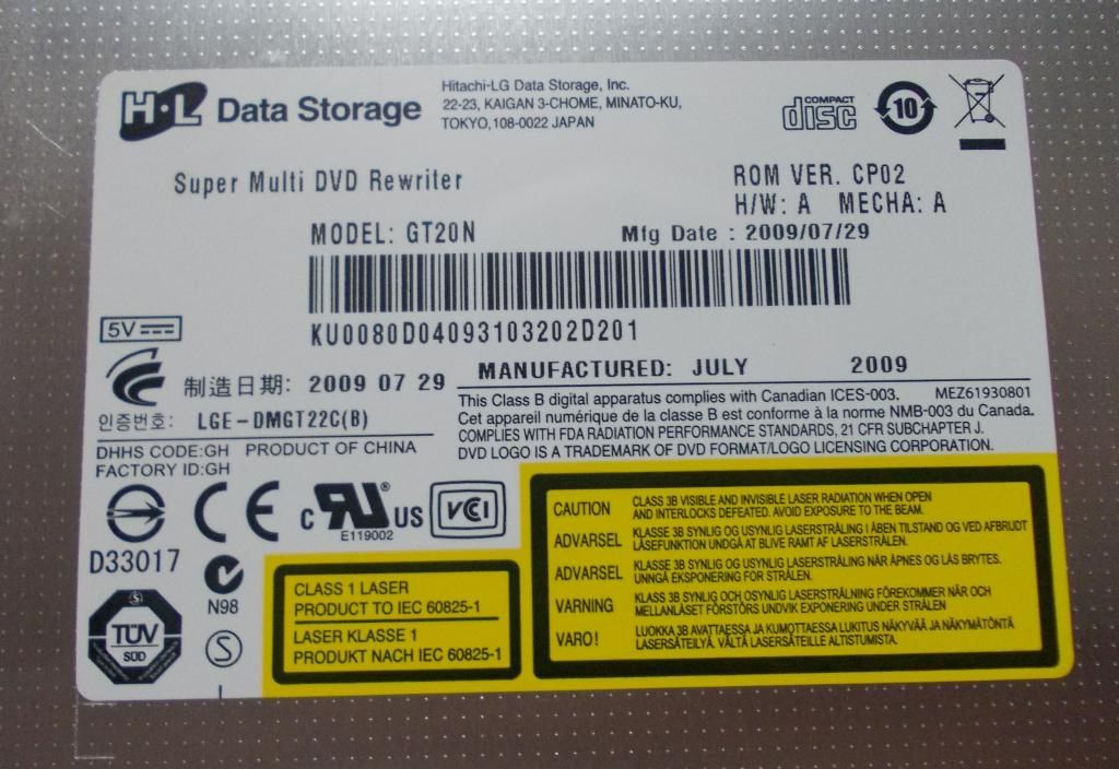 DVD-RW привод з ноутбука ACER ASPIRE 5738Z GT20N - фото фото фото 1