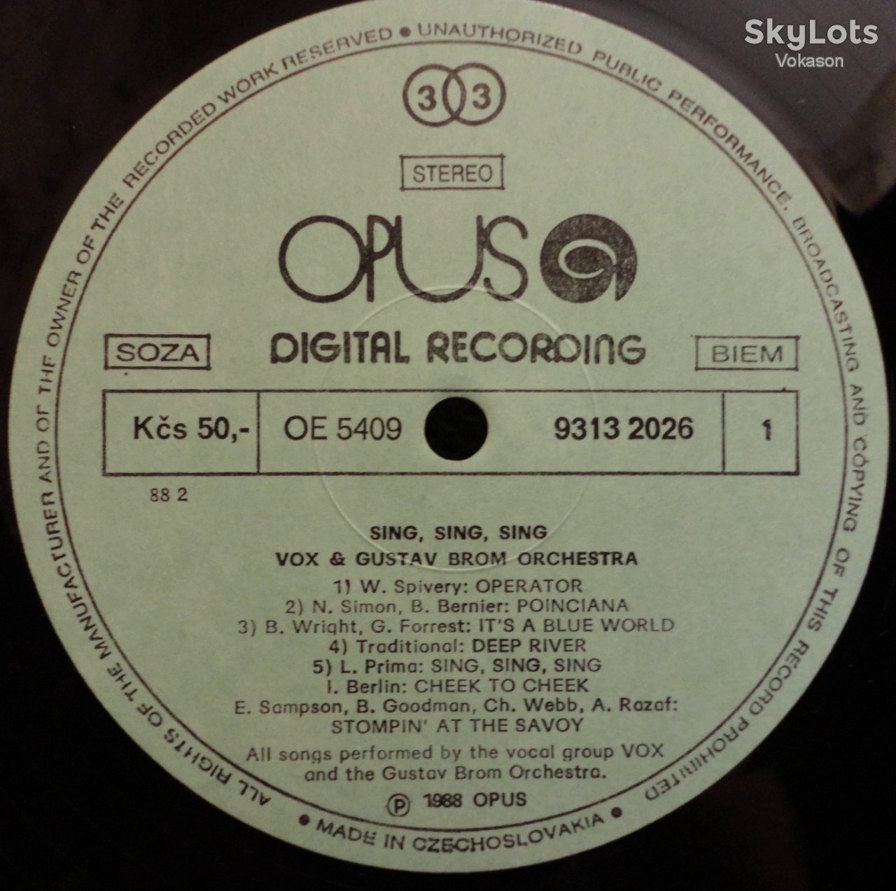 VOX &amp; Gustav Brom Orchestra - Sing Sing Sing  NM+/Mint - фото фото фото 2