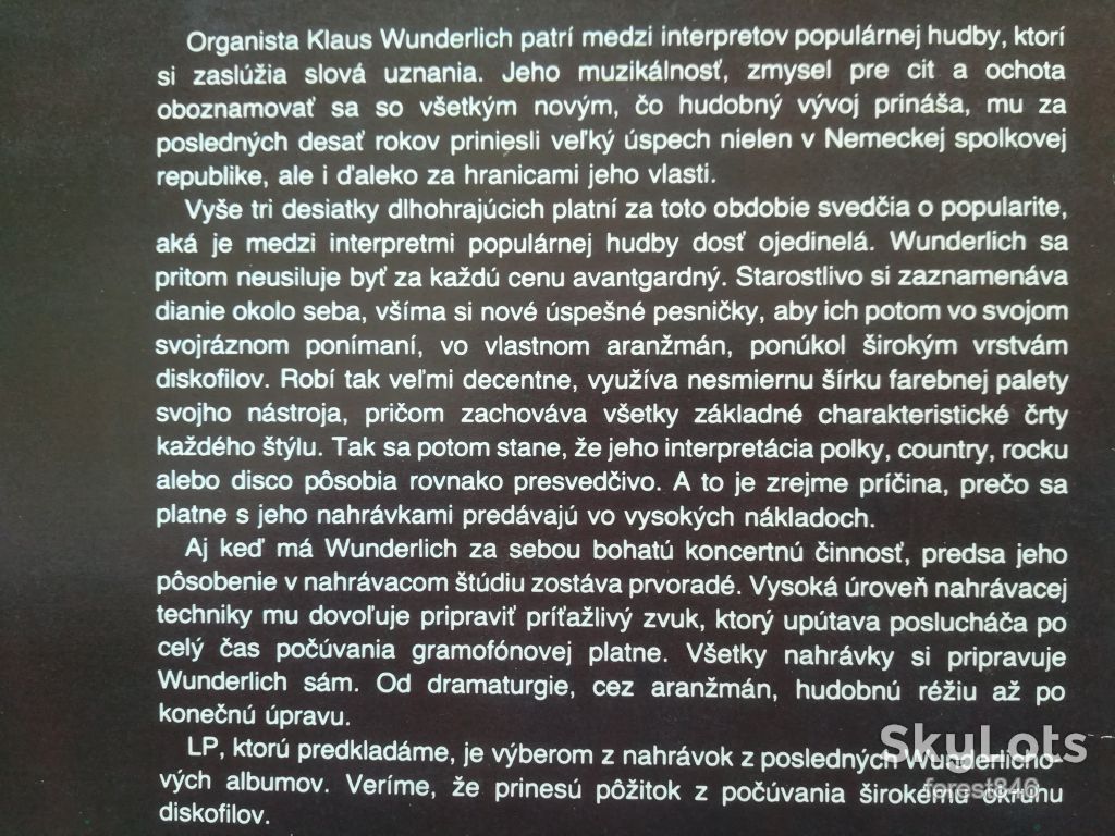 Klaus Wunderlich-Ex., Чехословакия - фото фото фото 3