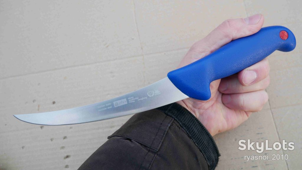 Plys TZHS903 D4, Plastic blue, 40Cr13 Satin, Kitchen Knife, Fixed - фото фото фото 4