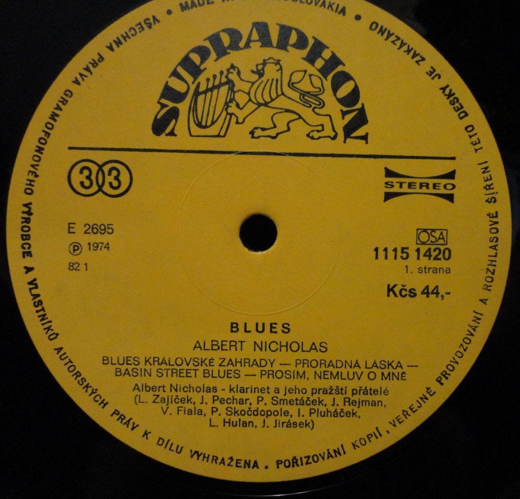 Albert Nicholas - Posledni Blues NM/NM- - фото фото фото 3