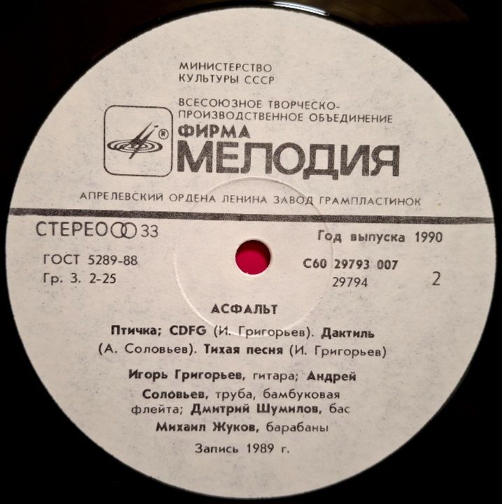 Асфальт - Asphalt - 1989.   (LP). 12. Vinyl. Пластинка. Rare. - фото фото фото 3