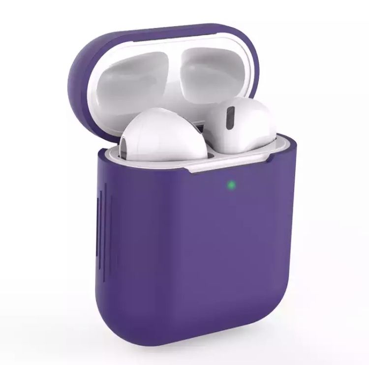 Чехол для наушников Apple Airpods 1 / 2 Фиолетовый - фото фото фото 0
