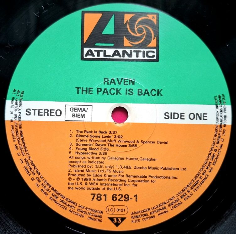Raven - The Pack Is Back - 1986.   (LP). 12. Vinyl. Пластинка. Germany. - фото фото фото 2