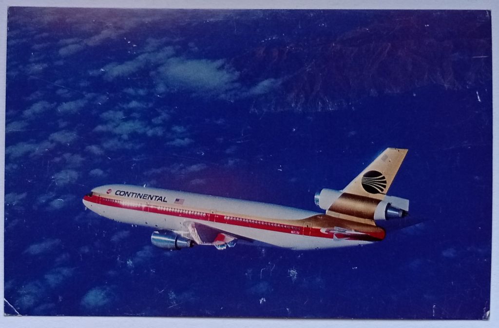 Открытка Самолет Continental Airlines DC-10s - фото фото фото 0
