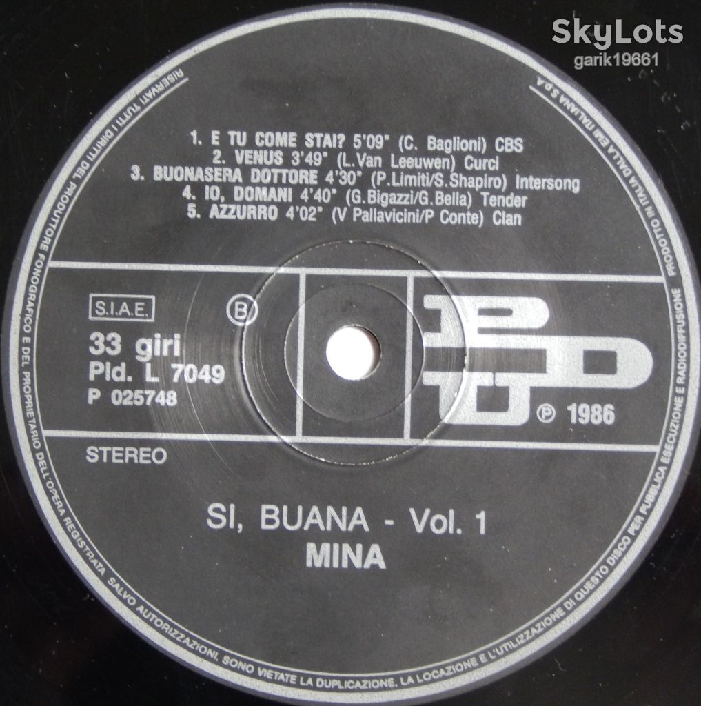 Mina – Si, Buana  (PDU – Pld. L 7049/50, Italy) VG+/NM-/NM- - фото фото фото 4