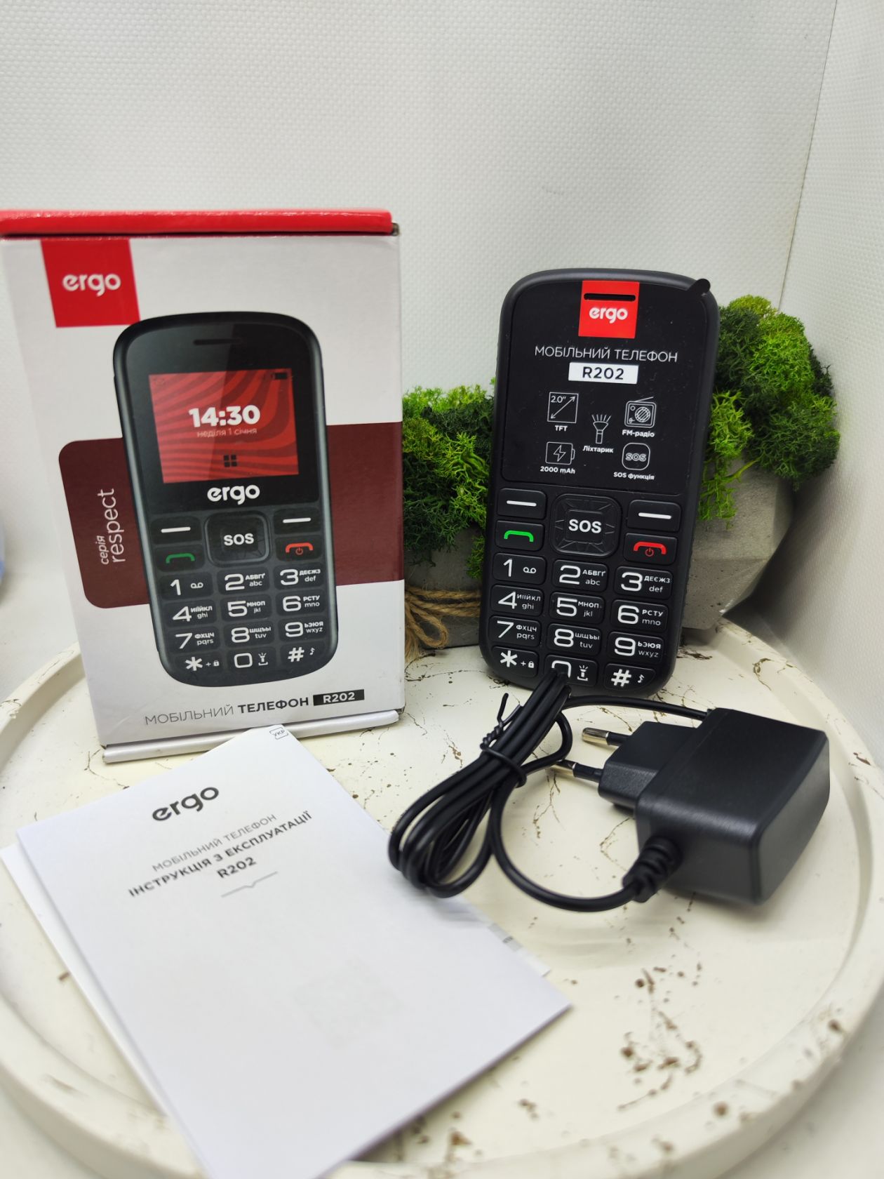 Лот Мобiльний телефон Ergo R202 Dual Sim Black - фото фото фото 0