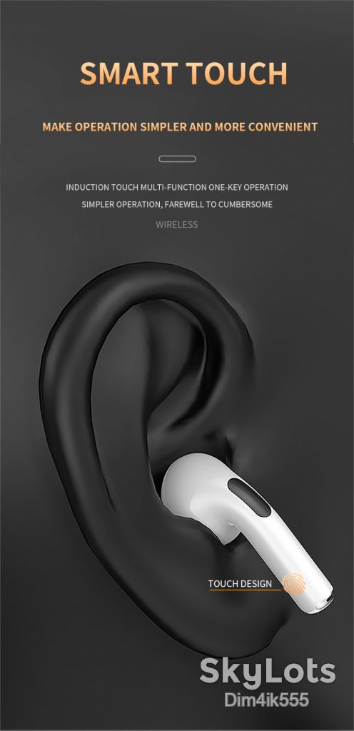Беспроводные наушники Air Pro 6 сенсорные с кейсом Bluetooth V5.0 White / Black - фото фото фото 9