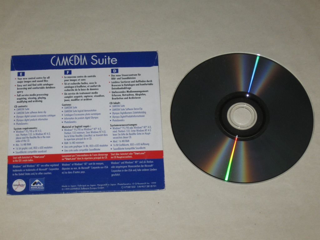 CD Olympus Software ABC Camedia Suite + Media Extension for Windows  (Japan, 1999) - фото фото фото 2