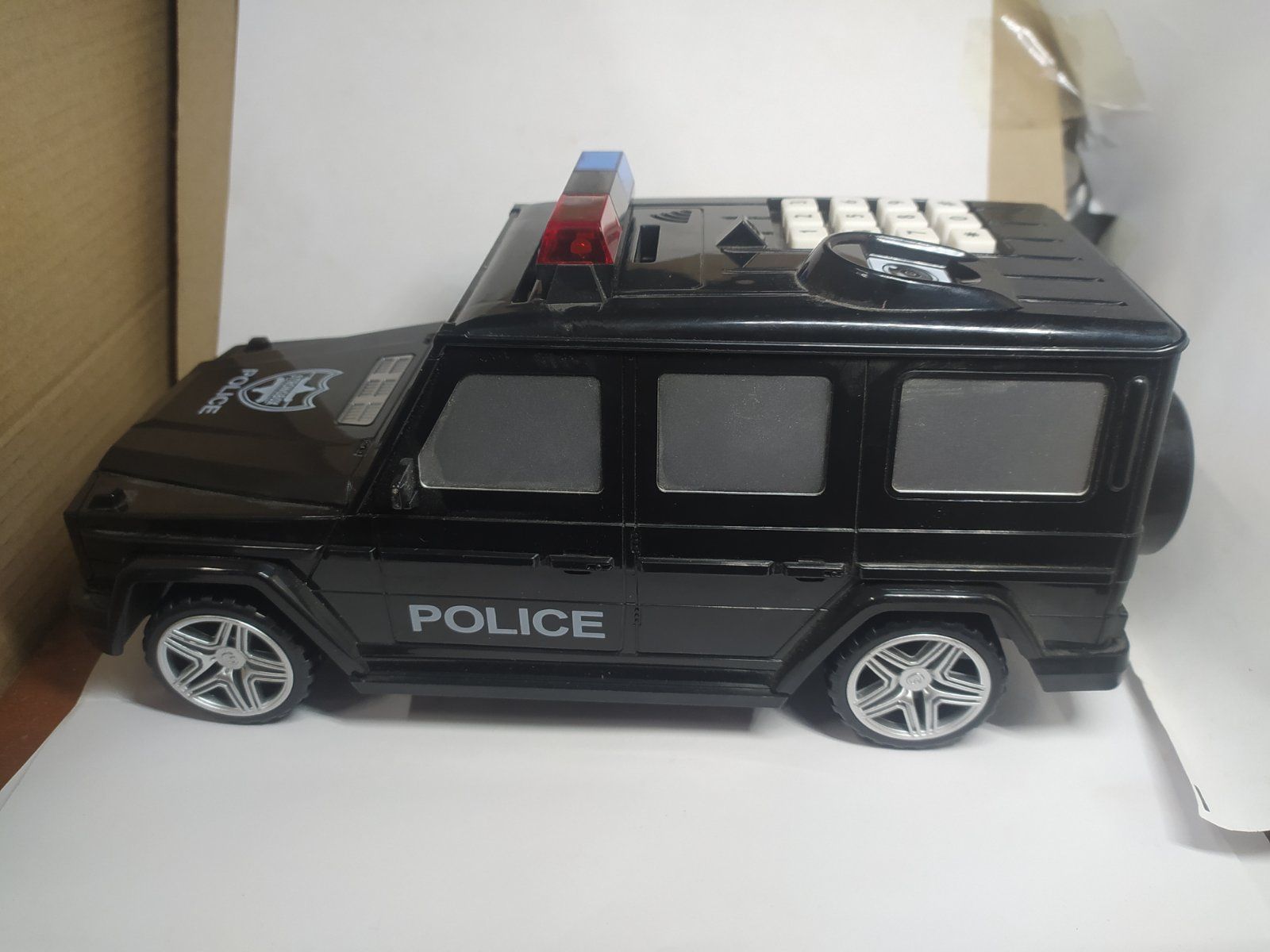 43347  Машинка-копилка G63 mercedes gelenvage police  с кодовым замком, черная - фото фото фото 3