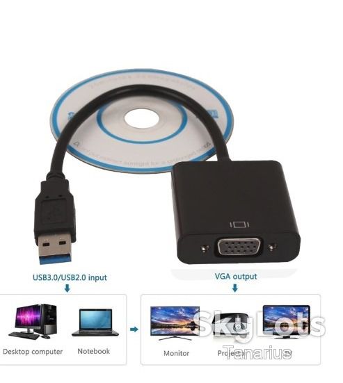Внешняя видеокарта USB 3.0    (совместима с 2.0) в VGA    (Новая) - фото фото фото 0