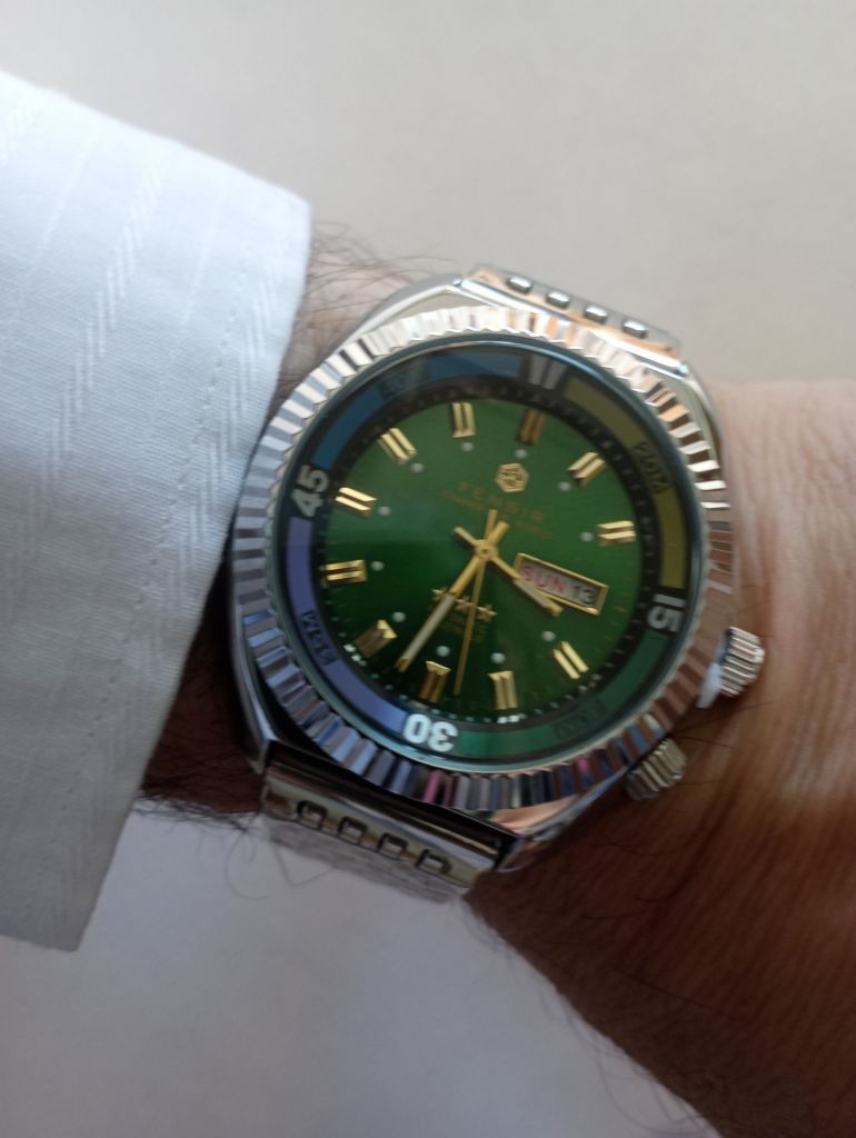 Стильний чоловічий годинник Hemsut Fensir Green Dial - фото фото фото 11