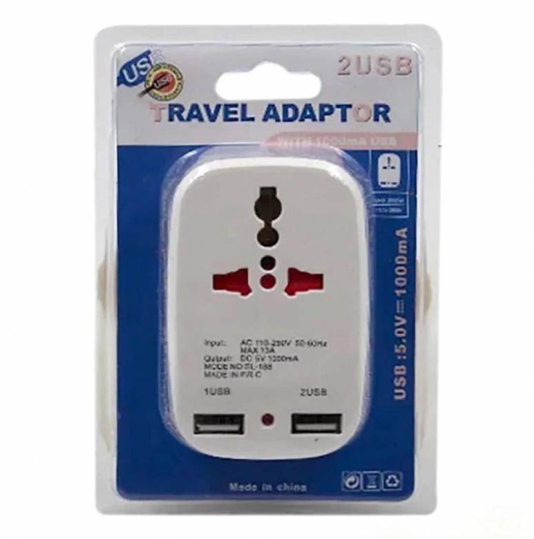 Сетевой тройник Travel Adaptor Sl-188, 2 usb - фото фото фото 3