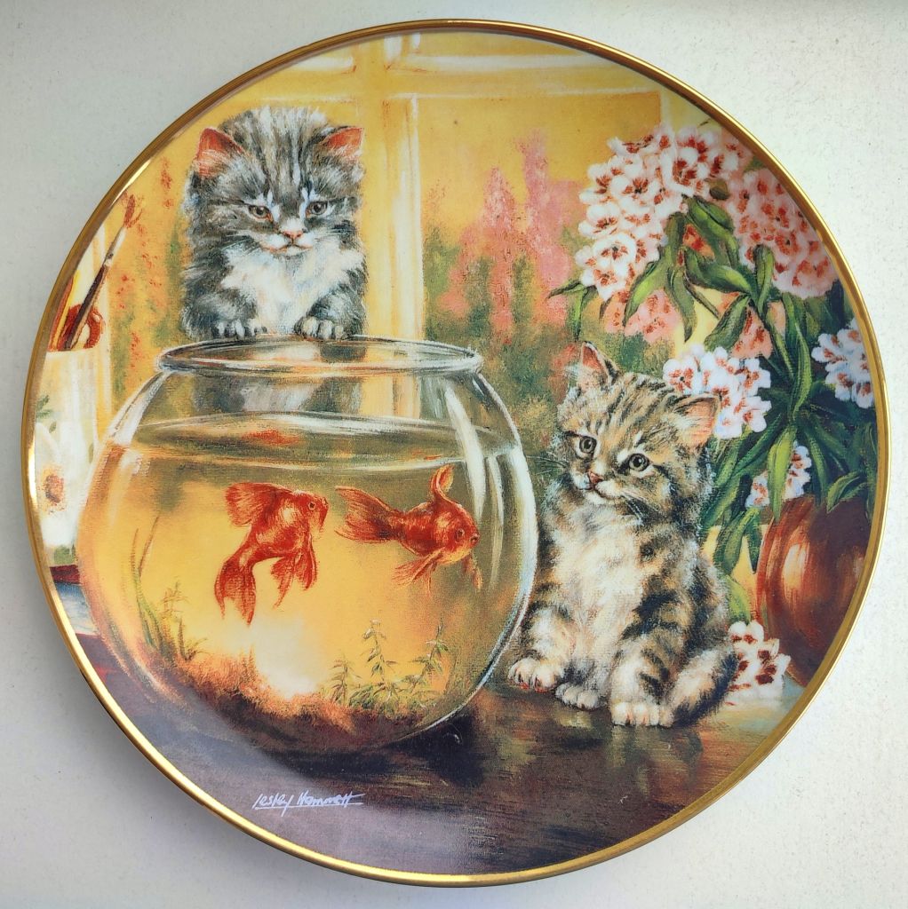 "КОТЕНОК. КОТ" коллекционная декоративная тарелка "FRANKLIN MINT" Португалия фарфор РЕДКАЯ!!! - фото фото фото 0