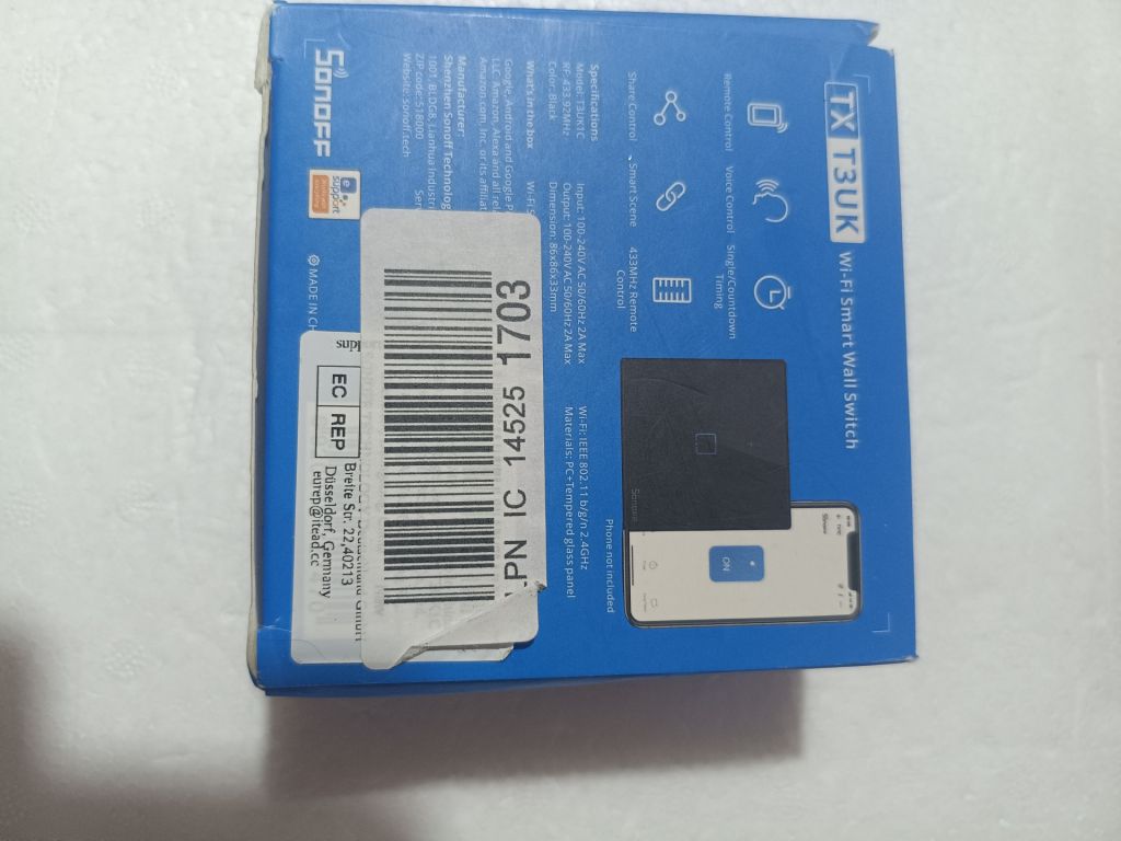 Sonoff T3UK1C-TX Wi-Fi розумний настінний вимикач з радіочастотним керуванням. Амазон. - фото фото фото 4